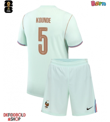 Frankrig Jules Kounde #5 Udebanesæt Børn VM 2026 Kort ærmer (+ korte bukser)